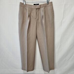 Body by Victoria The Marisa Fit Linen Blend Crop Beige Pants Size 6